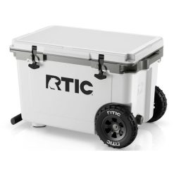 RTIC Ultra-Tough RTIC Ultra-Tough 52 QT Ultra-Light Wheeled Cooler - White & Grey