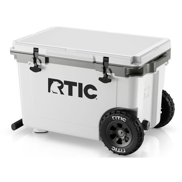 RTIC Ultra-Tough RTIC Ultra-Tough 52 QT Ultra-Light Wheeled Cooler - White & Grey