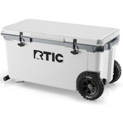 RTIC Ultra-Tough RTIC Ultra-Tough 72 QT Ultra-Light Wheeled Cooler - White & Grey