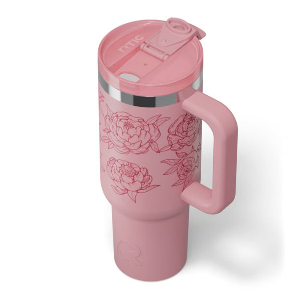 RTIC Ultra-Tough RTIC Ultra-Tough Road Trip Tumbler - Pink Peonies - Image 7