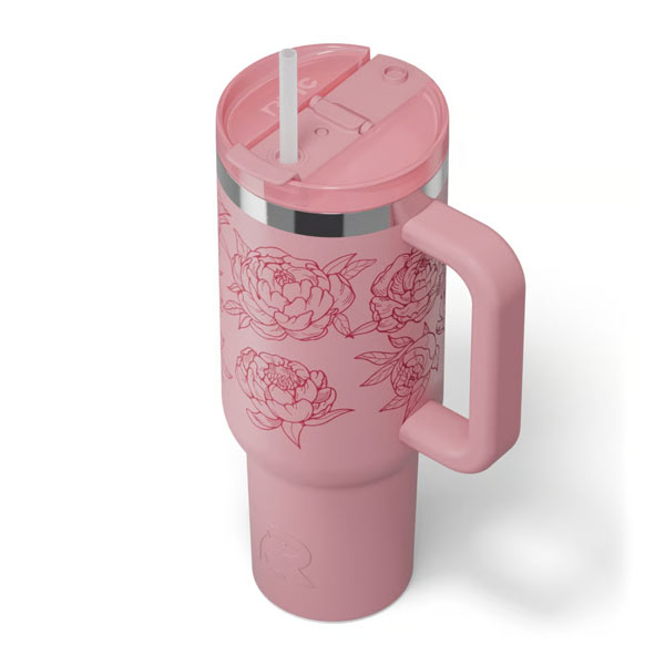RTIC Ultra-Tough RTIC Ultra-Tough Road Trip Tumbler - Pink Peonies - Image 6