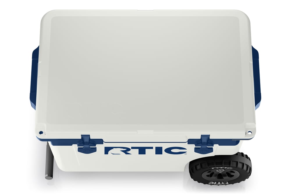 RTIC Ultra-Tough RTIC Ultra-Tough 52 QT Ultra-Light Wheeled Cooler - Cool Grey & Navy - Image 5