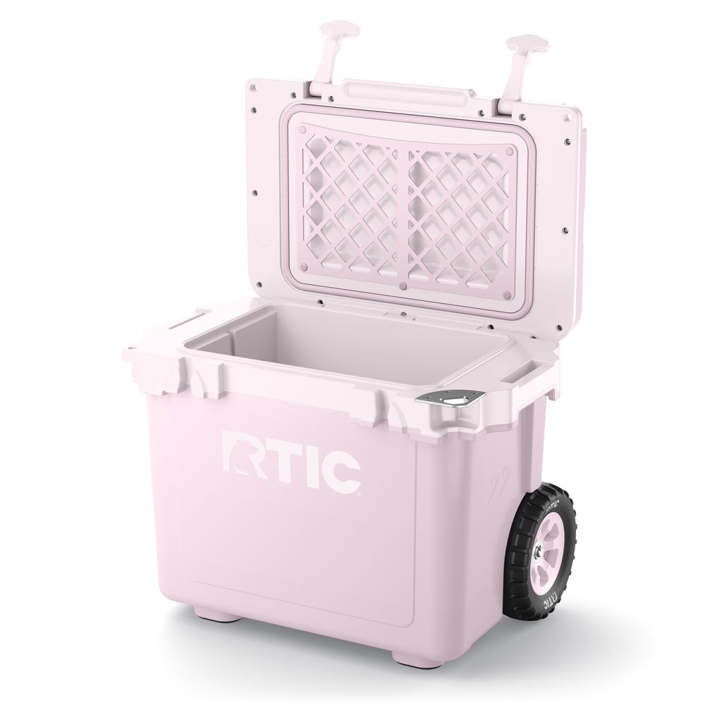 RTIC Ultra-Tough RTIC Ultra-Tough 22 QT Ultra-Light Wheeled Cooler - Pale Pink - Image 3