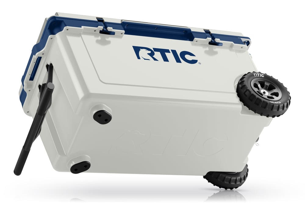 RTIC Ultra-Tough RTIC Ultra-Tough 72 QT Ultra-Light Wheeled Cooler - Cool Grey & Navy - Image 6