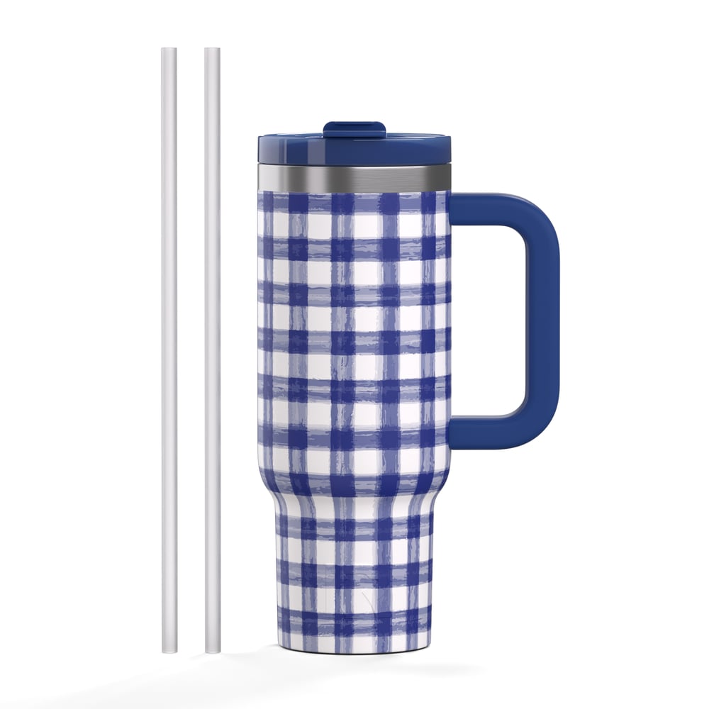 RTIC Ultra-Tough RTIC Ultra-Tough Road Trip Tumbler - Cobalt Gingham - Image 3