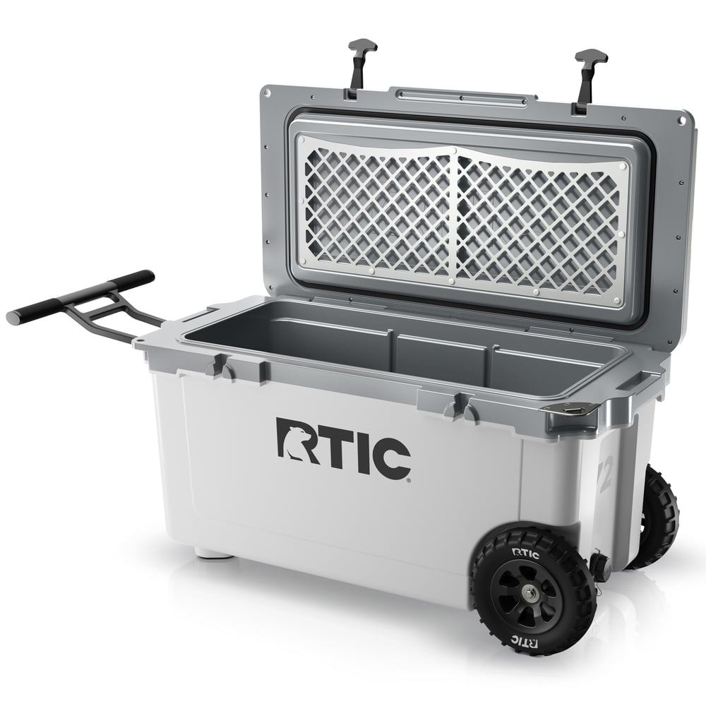 RTIC Ultra-Tough RTIC Ultra-Tough 72 QT Ultra-Light Wheeled Cooler - White & Grey - Image 4