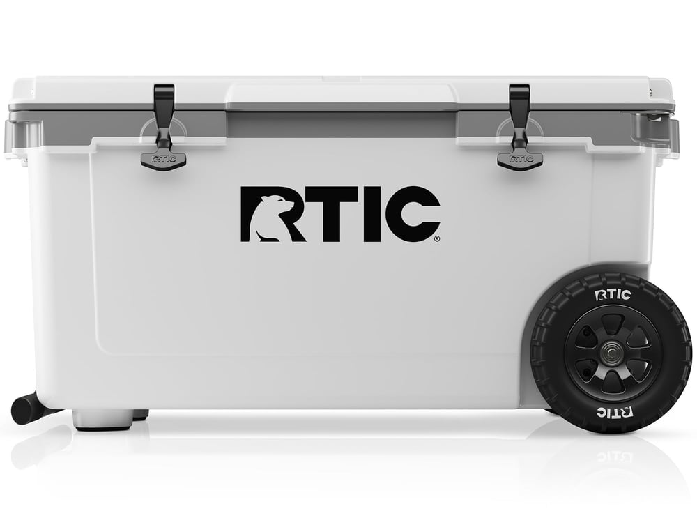 RTIC Ultra-Tough RTIC Ultra-Tough 72 QT Ultra-Light Wheeled Cooler - White & Grey - Image 2