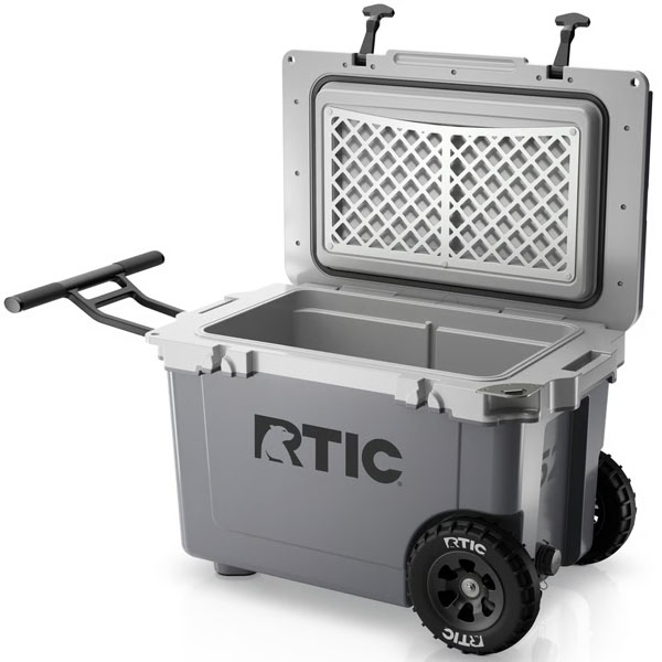RTIC Ultra-Tough RTIC Ultra-Tough 52 QT Ultra-Light Wheeled Cooler - Dark Grey & Cool Grey - Image 4