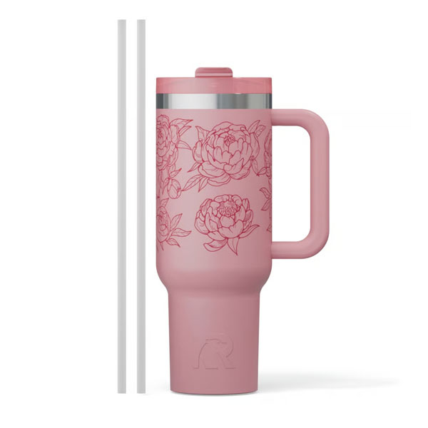 RTIC Ultra-Tough RTIC Ultra-Tough Road Trip Tumbler - Pink Peonies - Image 4