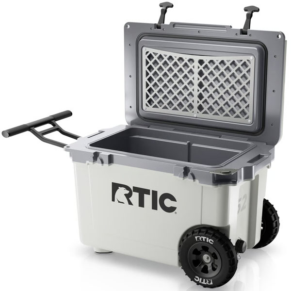 RTIC Ultra-Tough RTIC Ultra-Tough 52 QT Ultra-Light Wheeled Cooler - White & Grey - Image 4