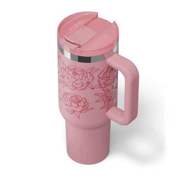 RTIC Ultra-Tough RTIC Ultra-Tough Road Trip Tumbler - Pink Peonies - Image 5