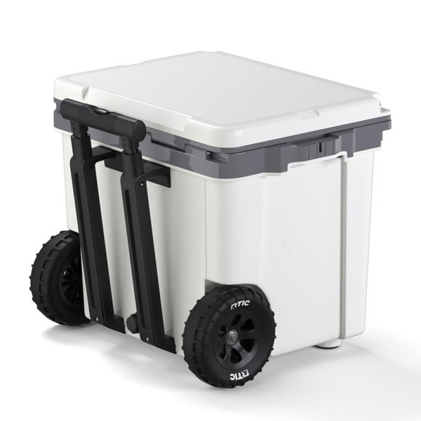 RTIC Ultra-Tough RTIC Ultra-Tough 42 QT Ultra-Light Wheeled Cooler - White & Grey - Image 4