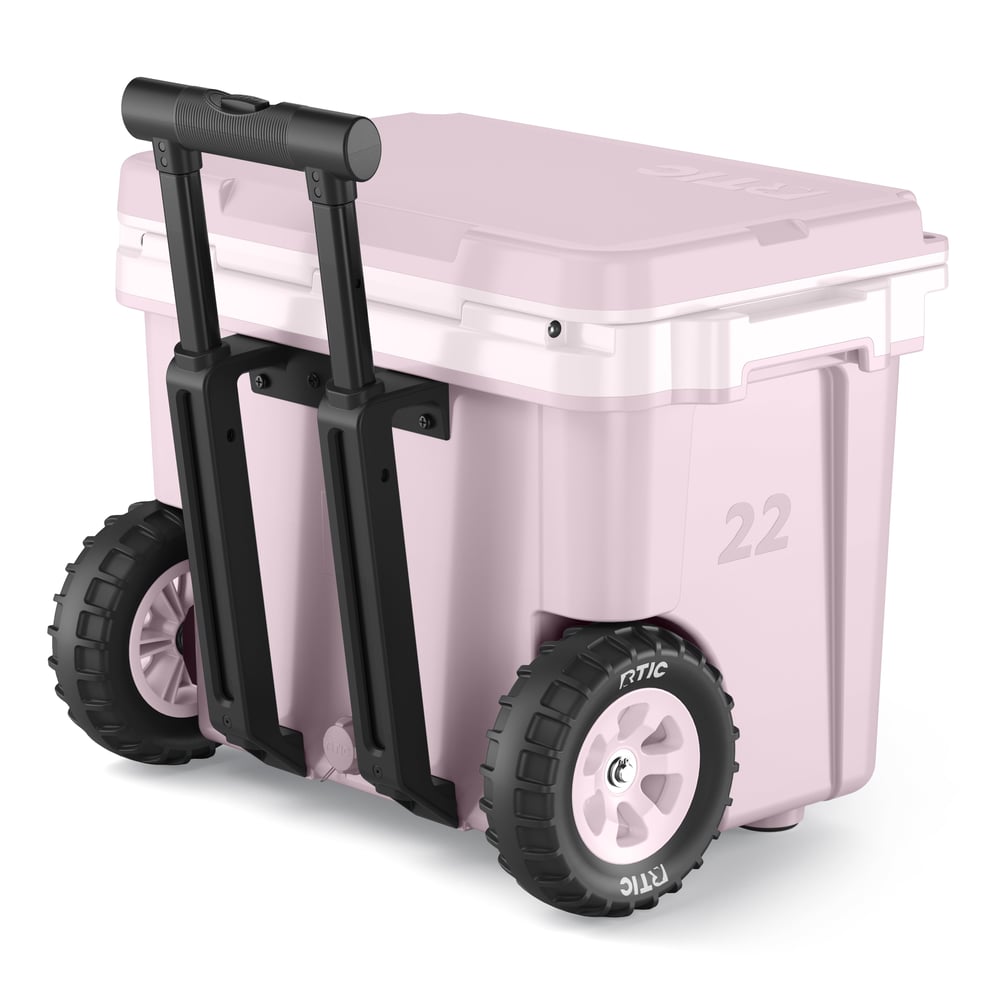 RTIC Ultra-Tough RTIC Ultra-Tough 22 QT Ultra-Light Wheeled Cooler - Pale Pink - Image 8
