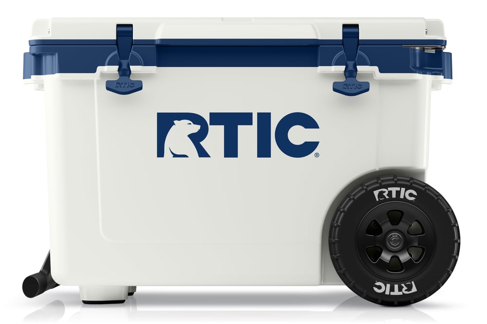 RTIC Ultra-Tough RTIC Ultra-Tough 52 QT Ultra-Light Wheeled Cooler - Cool Grey & Navy - Image 2