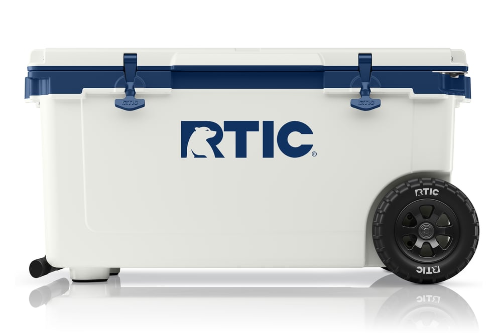 RTIC Ultra-Tough RTIC Ultra-Tough 72 QT Ultra-Light Wheeled Cooler - Cool Grey & Navy - Image 2